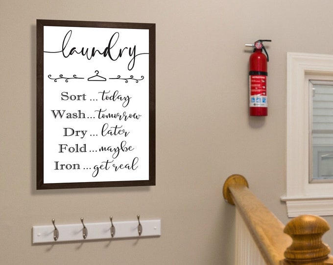 Laundry room schedule wall decor-farmhouse style sign-laundry wood sign-wall sign laundry room-housewarming gift-framed laundry