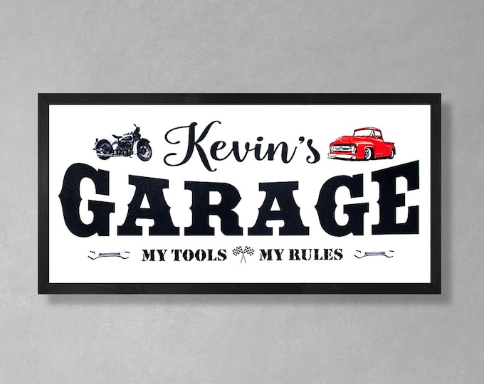 Garage sign for men-garage sign wood-personalized-garage decor-my tools my rules-dad christmas gift-for dad-my tools sign-for garage-custom