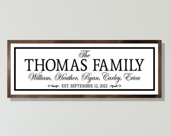 Personalized family name sign-family established sign-family name wood sign-Custom Family sign-family name wall sign-family gift for parents