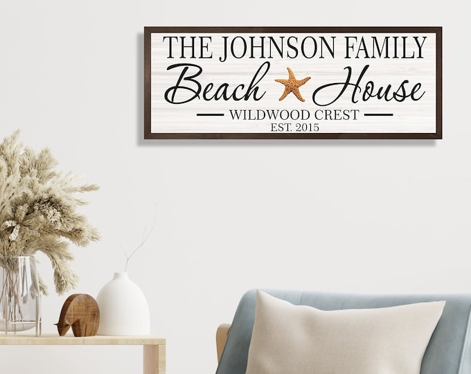 Personalized beach house sign, beach house decor, beach sign, beach cottage custom beach theme, shore house decor coastal, beach house gift