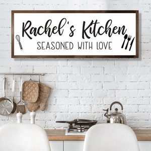 Personalized kitchen signs-gifts-decor-items-kitchen decor-art-gift for mom birthday-wall decor-gift for cook-chef-custom kitchen sign gift image 1