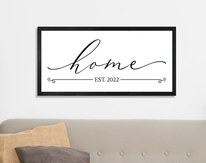 Home sign-realtor closing gift-housewarming gift-home established sign-home wall decor-home wall sign