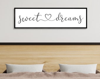 Master bedroom sign for over bed-master bedroom wall decor-wall art bedroom wall sign-sweet dreams sign