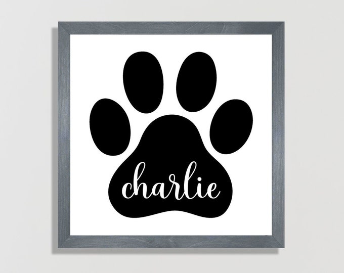 Personalized paw print sign for wall-new puppy gift-new dog owner gift-dog lover gift-for women-dog gifts for owners-dog mom gift