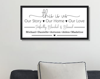 Blended family wedding gift-family name sign for established blended family Sign-Last Name Sign-family wall Sign-Established Sign