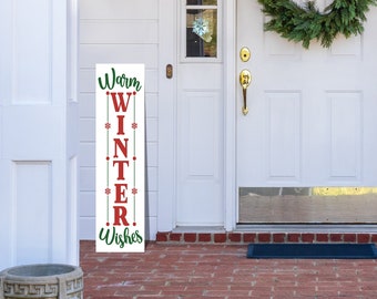 Merry Christmas porch leaner-merry christmas porch sign-merry christmas vertical sign-wood porch sign-outdoor porch sign