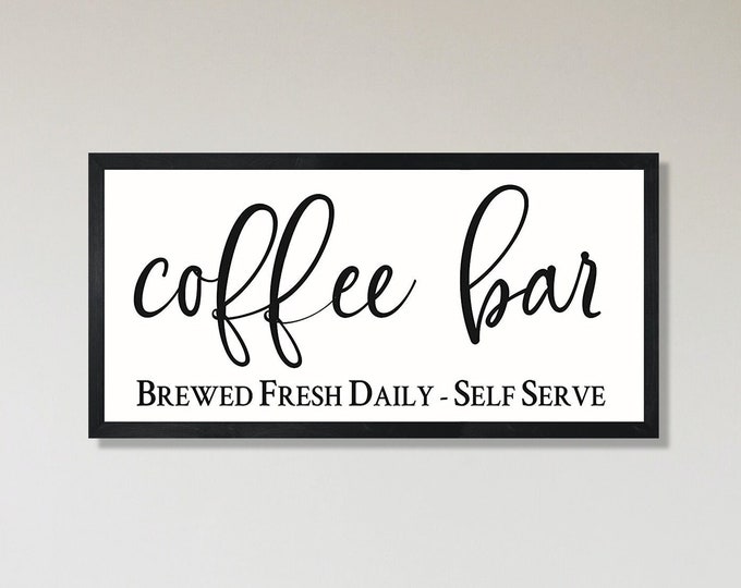 Coffee bar sign decor-kitchen wall decor-kitchen coffee station-coffee sign-coffee bar sign for kitchen coffee theme-coffee lover's gift