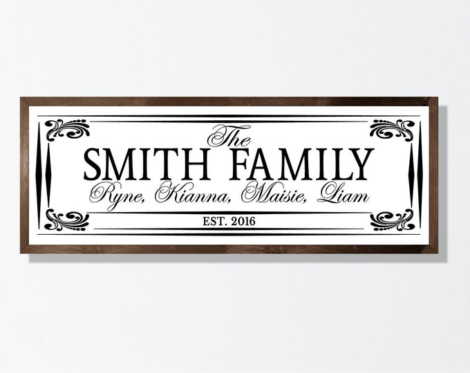 Personalized family name sign-family established sign-family name wood sign-custom family sign-family name wall sign-family gift for parents