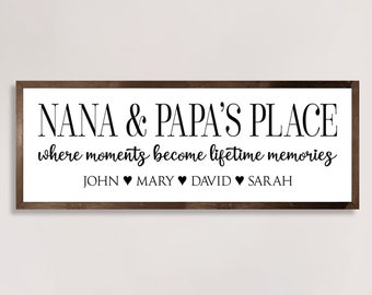 Gift for Grandparents-sign with names-nana and papas house-grandchildren sign personalized-Grandma gift-Grandparent Gift-gift from grandkids