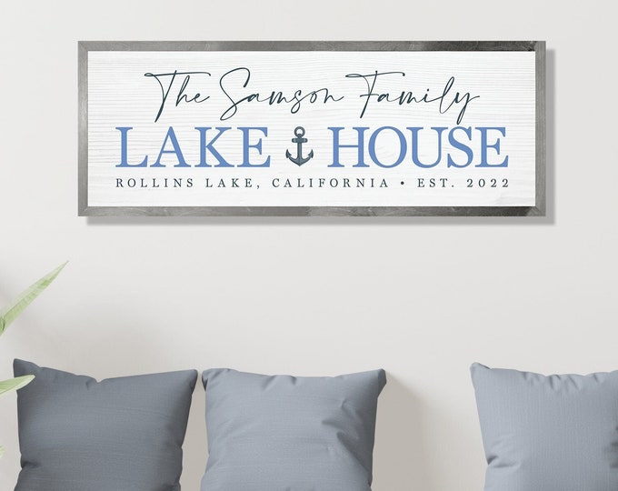 Personalized Lake house sign-gifts-decor-sign-wood lake house established sign-custom lake house sign-lake house wall art-housewarming gift