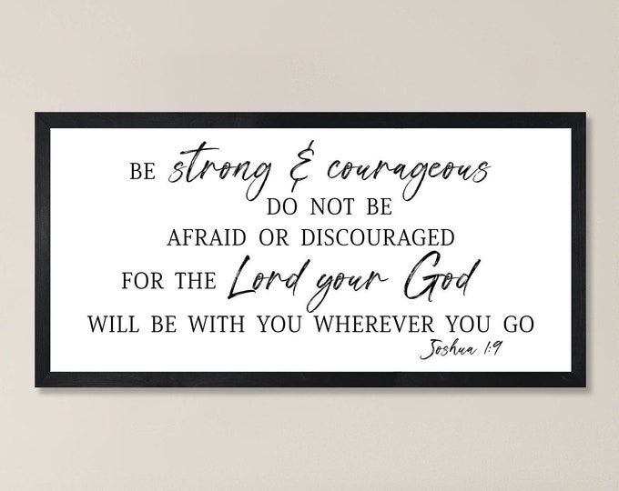 Scripture wall decor-be strong and courageous wall art wood-scripture wall sign-bible verse wall art wood-joshua 1 9 wall art bible verse