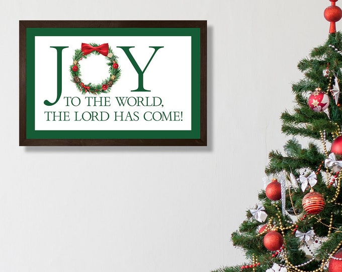 Joy to the world the lord has come sign-Christmas decor-Christmas wall art-wall decor farmhouse-holiday decor christmas-holiday wall art