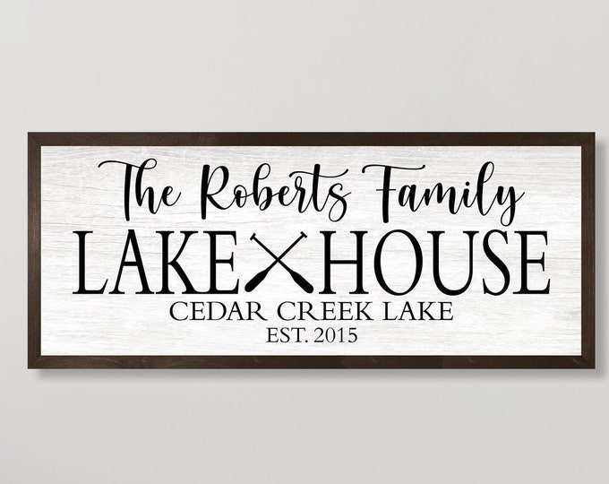 Custom lake house sign-lake signs-lake house decor-personalized lake house signs-framed lake house sign-cabin-cottage sign-custom beach sign