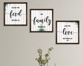 Bless the food before us wood sign-dining room wall decor-mothers day gift-kitchen wall decor-kitchen signs-bless this food-wall prayer sign