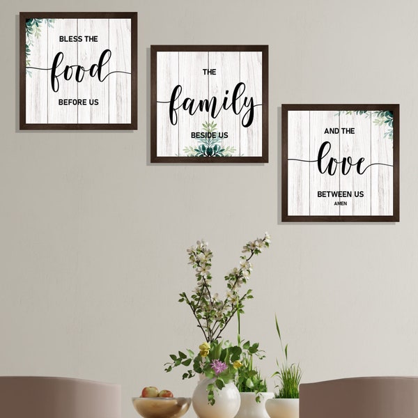 Bless the food before us wood sign-dining room wall decor-mothers day gift-kitchen wall decor-kitchen signs-bless this food-wall prayer sign