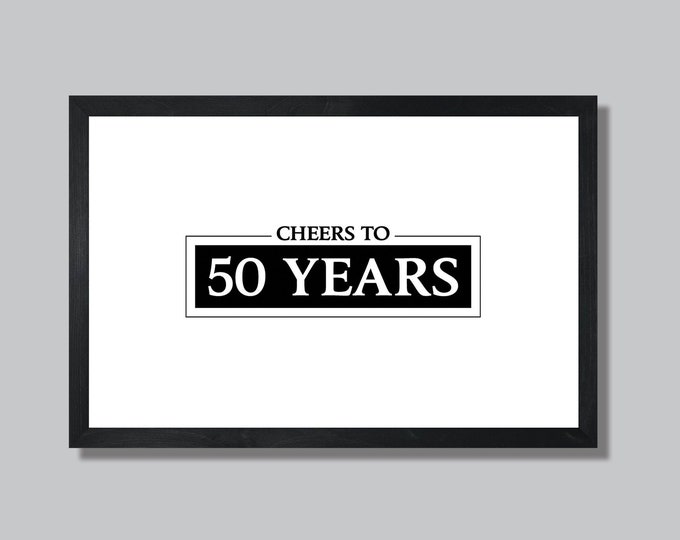 Birthday signing board sign-cheers to 50 years-signature board-birthday party sign-handmade-gift