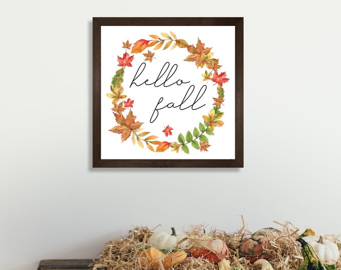 Hello Fall wall decor-hello fall sign-wood sign-seasonal decor-fall decorations for home-farmhouse-fall decor for walls