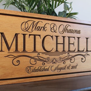 Personalized wedding gift for the couple-bride and groom gift-custom wedding gift sign-ENGRAVED wedding memento-save the date prop-sign-wood Bild 4