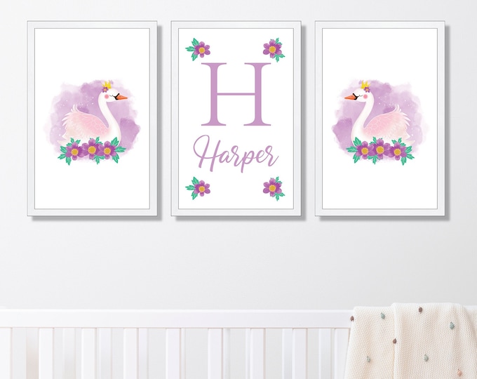 Personalized nursery signs-girls room wall decor-set of 3-childrens Wall Art-Kid's play room wall sign-play room wall decor