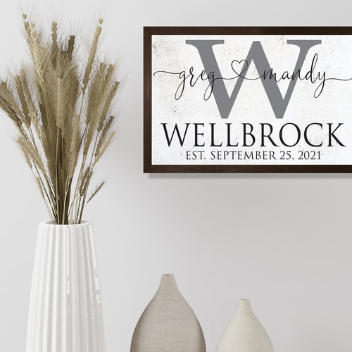 Wedding gifts personalized signs-bridal shower gift-established wedding sign-in wedding shower gift last name establish-sign wedding-custom