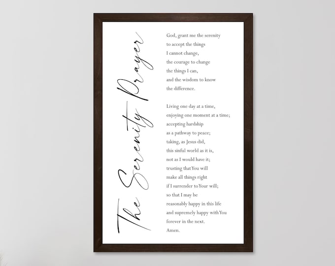 Serenity Prayer Wall Art-gift-God-grant me the serenity sign-room decor-full Serenity Prayer Sign-Serenity Wall Art-scripture prayer bible