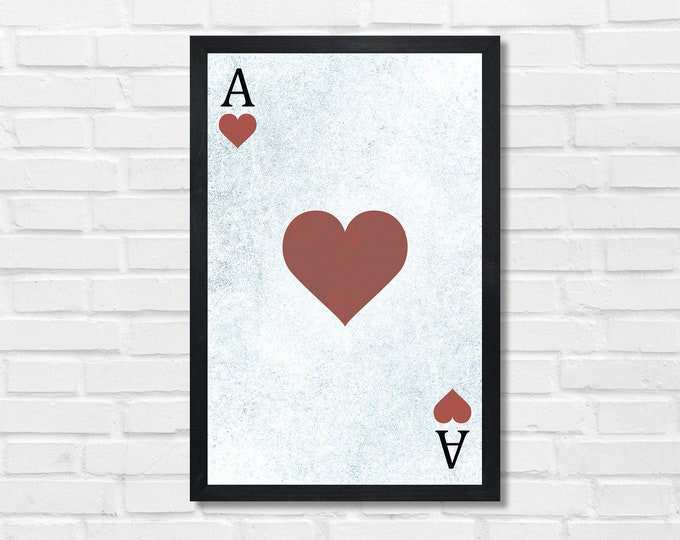 Game room-wall decor-sign for game room-wall art-card room decor-ace