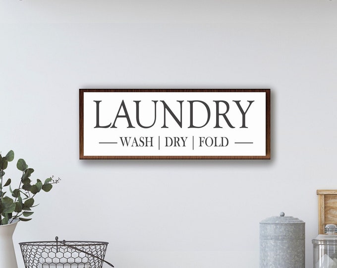 Laundry room sign-laundry room wall decor-farmhouse style sign-laundry wood sign-wall sign laundry room-housewarming gift-framed laundry