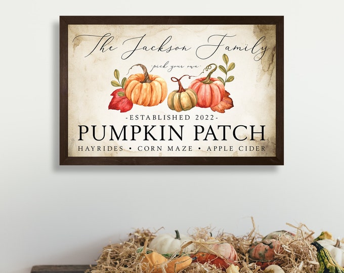 Pumpkin patch sign-pumpkin sign decor-fall signs for home-autumn home decor-fall home decor-fall farmhouse sign-personalized fall room decor