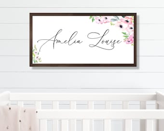 Baby name sign-Nursery sign-above the crib sign-above the crib decor-Baby's room decor-new baby gift-nursery wall art-nursery decor-girl-boy