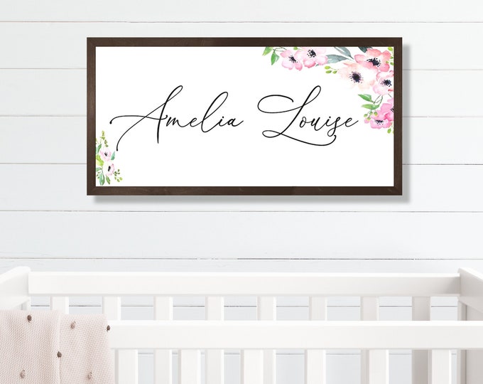 Baby name sign-Nursery sign-above the crib sign-above the crib decor-Baby's room decor-new baby gift-nursery wall art-nursery decor-girl-boy