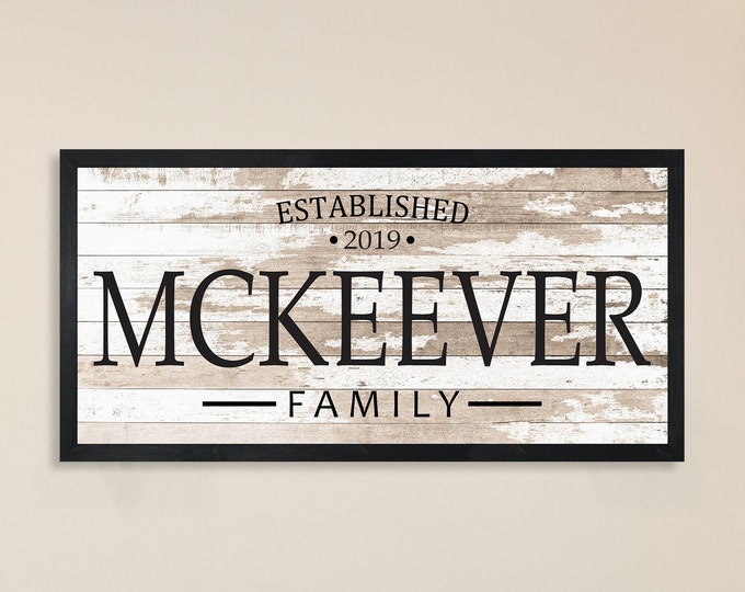 Family name sign wood-farmhouse family wall sign-extra large sign-family established plaque-gift for family wood established sign-last name