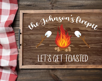 Personalized s'mores tray-grilling gift-custom camping trays-personalized camping tray-camping gifts-personalized camping gifts for family