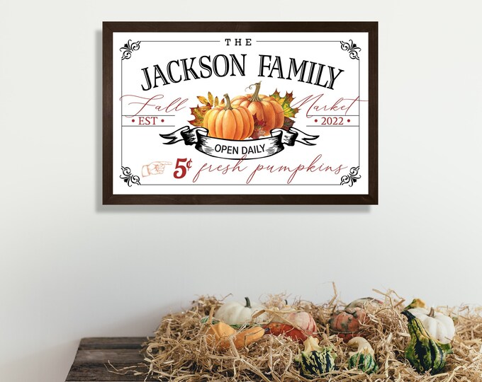 Fall market pumpkin sign-fall wall art-farmhouse fall sign-pick your own pumpkin patch sign-wood fall signs-autumn