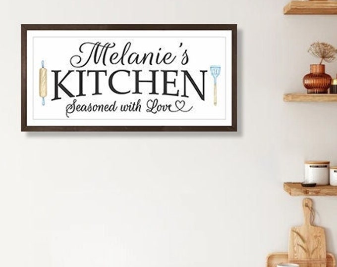 Personalized kitchen signs-gifts-decor-items-kitchen decor-art-gift for mom birthday-name sign-gift for cook-chef-custom kitchen sign