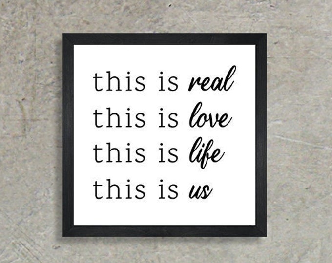 Home decor wall art living room-This is us framed sign-blended family wedding gift wall art-shelf sitter-wood framed sign-housewarming gift