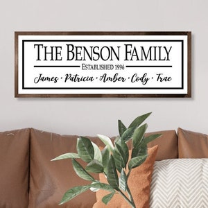 Personalized family name sign-family established sign-family name wood sign-custom family sign-family name wall sign-family gift for parents afbeelding 1