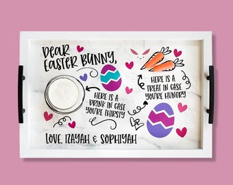 Dear Easter bunny tray-treats for easter bunny-personalized easter tray-easter bunny plate-easter bunny treat tray-treat tray for easter