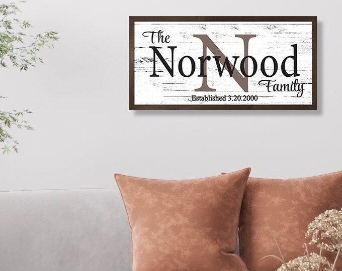 Family established sign-last name sign-family wood signs-wood sign for family-parents anniversary gift-family gift