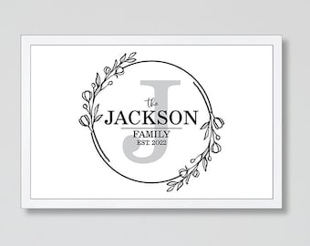 Personalized family signs wall decor-family sign with established date-family name sign wall decor-farmhouse family sign-wall family sign