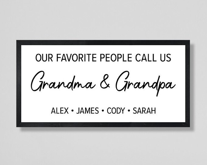 Personalized grandparents sign-grandparents gift for grandparents-sign with names-gift from grandkids-grandma-grandma-nana-pawpaw sign