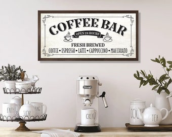 Coffee bar sign-coffee bar decor-kitchen sign-coffee sign-personalized coffee-kitchen wall decor-coffee bar ideas-wooden coffee sign