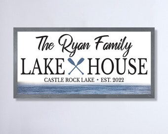 Lake house sign personalized-sign for lake house wood sign-lake house wall sign-decor-custom lake sign-family lake house sign