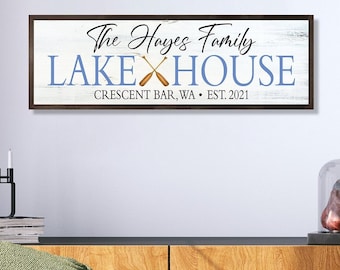 Personalized Lake house sign-gifts-decor-wood lake house established sign-custom lake house sign-lake house wall art-housewarming gift