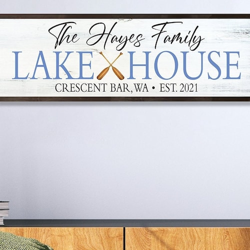 Personalized Lake House Signgiftsdecorwood Lake House Decor Etsy