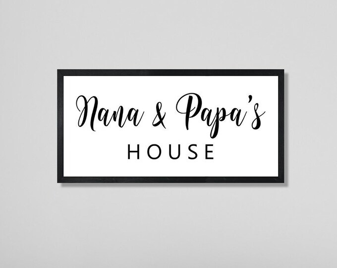 Gift for grandparents-Personalized grandparents sign-grandparents gift-nana and papa's house-nana and papa gift-mimi and papa sign