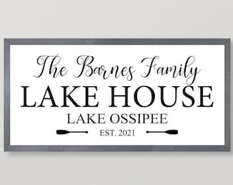 Enseigne personnalisée pour maison au bord du lac, cadeaux, décoration en bois pour maison au bord du lac