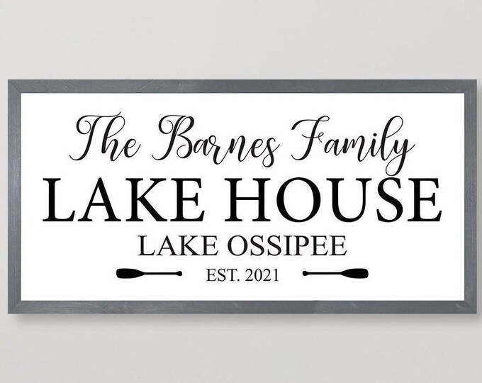 Personalized Lake house sign-gifts-decor-wood lake house established sign-custom lake house sign-lake house wall art-housewarming gift