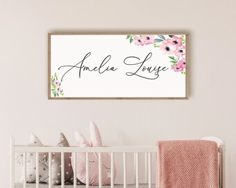 above crib decor girl