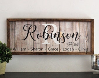 Wood Engraved Family Decor Family Name Sign Customized Wall Decor