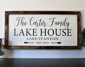 Personalized Lake house sign-gifts-decor-wood lake house established sign-custom lake house sign-lake house wall art-housewarming gift